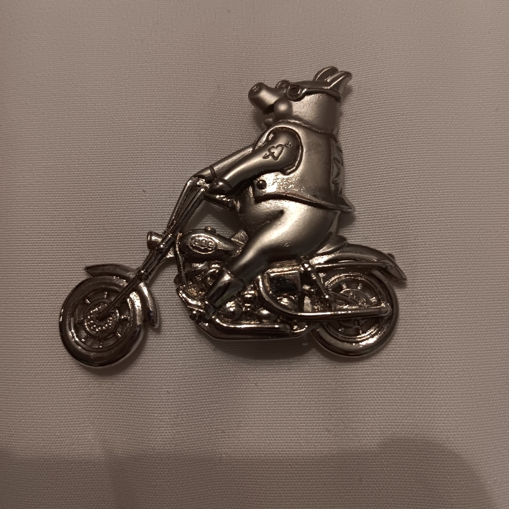 Vintage Hog Riding Motorcycle Pin
